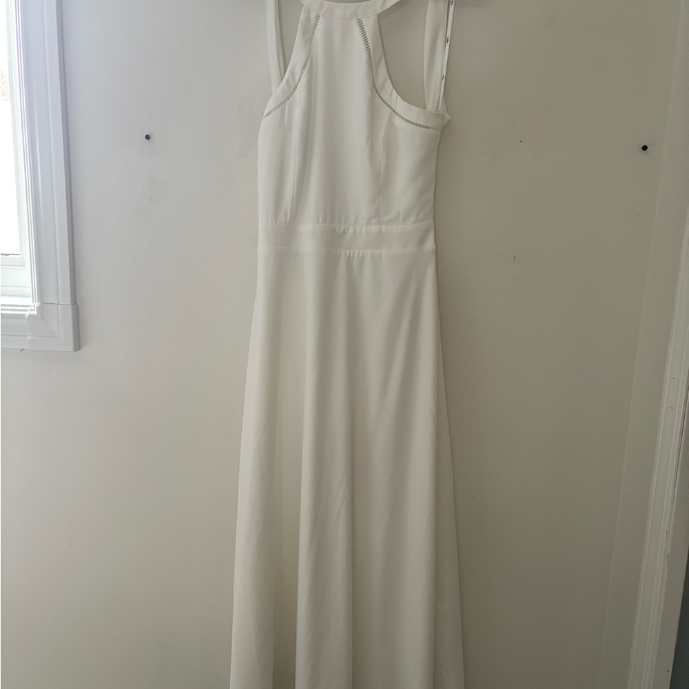 Elegant white Sleeveless Dress
